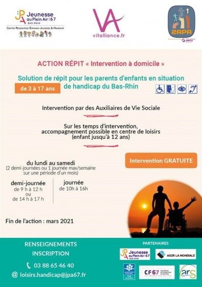 Dernière actualité relative au handicap : ACTION REPIT : intervention à domicile