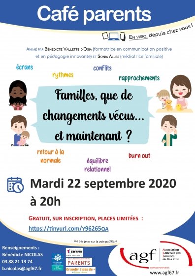 Café-parents en visio : Familles, que de changements vécus… et maintenant ?