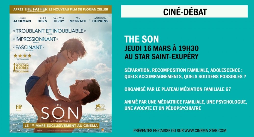 Ciné-débat du plateau Médiation Familiale 67 : "Séparation, recomposition familiale et adolescence" - 16 mars 2023