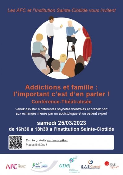 Conférence-théâtralisée : "Addictions et famille : l’important c’est d’en parler !" - 25 mars 2023