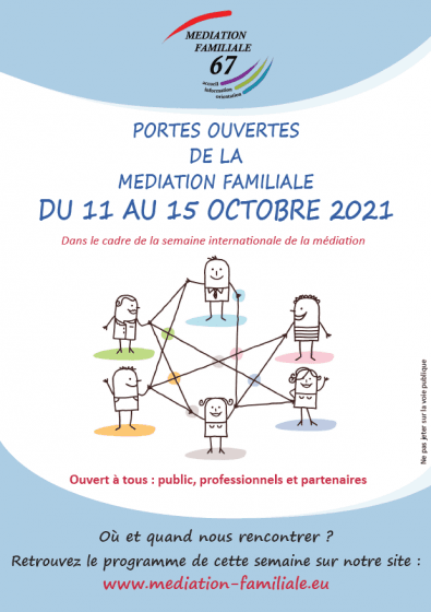 Semaine Portes ouvertes de la médiation familiale du 11 au 15 octobre 2021