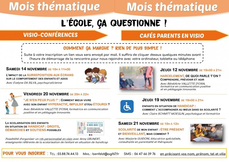 Mois thématique : l'école, ça questionne ! en visio