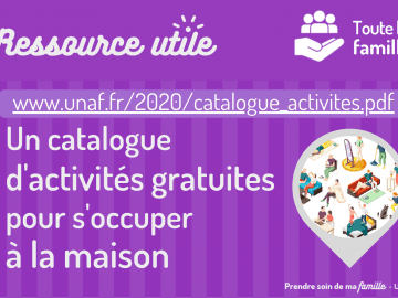 L'Unaf publie un catalogue d’activités à faire chez soi
