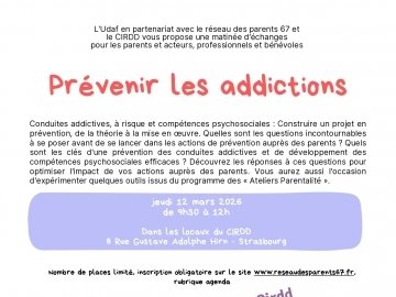 Matinale du réseau : Prévenir les addictions