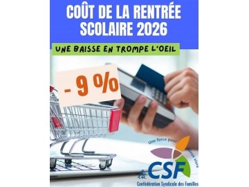 Enquête Coût de la scolarité 2026 de la CSF