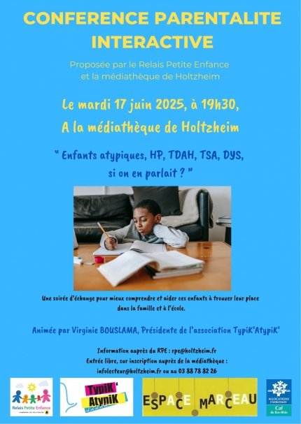 Conférence interactive : Enfants atypiques, si on en parlait ?