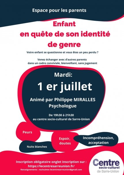 Soirée d’échanges : Enfant en quête de son identité de genre