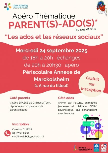 Apéro Thématique parents-ados : Les ados et les réseaux sociaux