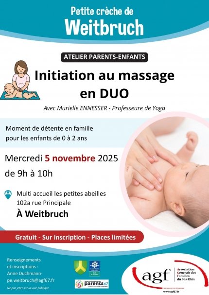 Atelier parents-enfants : Initiation au massage en DUO