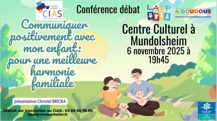Conférence-débat : Communiquer positivement avec mon enfant : pour une meilleure harmonie familiale