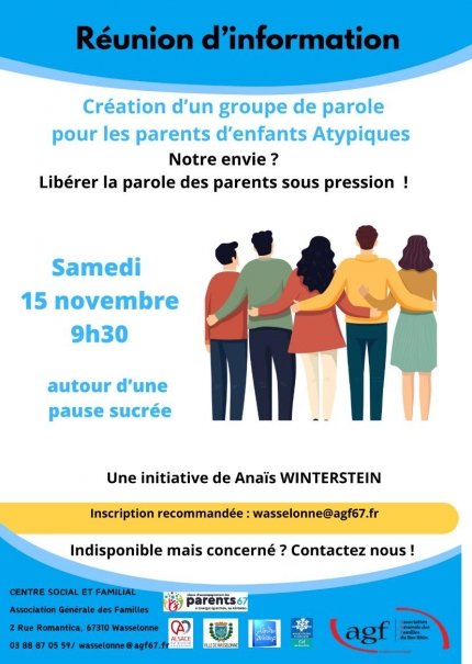 Réunion d’information : Création d’un groupe de parole pour les parents d’enfants Atypiques