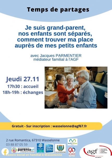Temps de partage : Je suis grand-parent, nos enfants sont séparés, comment trouver ma place auprès de mes petits enfants
