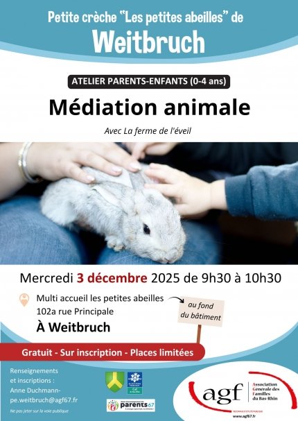 Atelier parents-enfants : Médiation animale