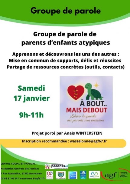 Groupe de parole : Parents d’enfants atypiques