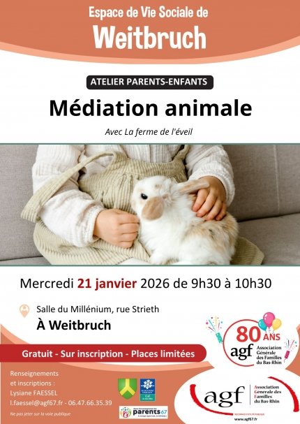 Atelier parents-enfants : Médiation animale