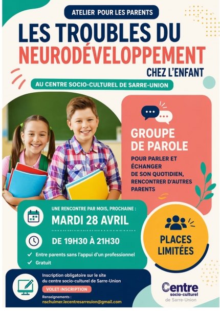 Atelier pour les parents : Les troubles du neurodéveloppement chez l’enfant