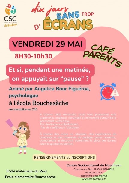 Café-parents : Dix jours sans trop d'écrans