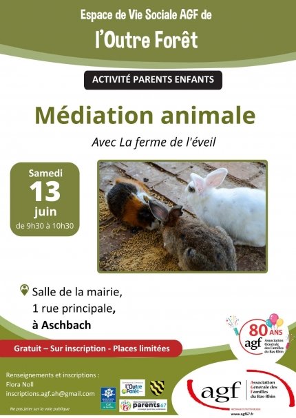 Activité parents-enfants : Médiation animale