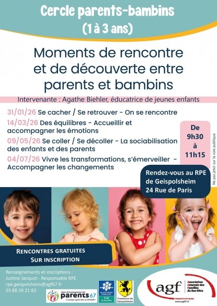 Cercle parents-bambins (1 à 3 ans) : Vivre les transformations, s'émerveiller