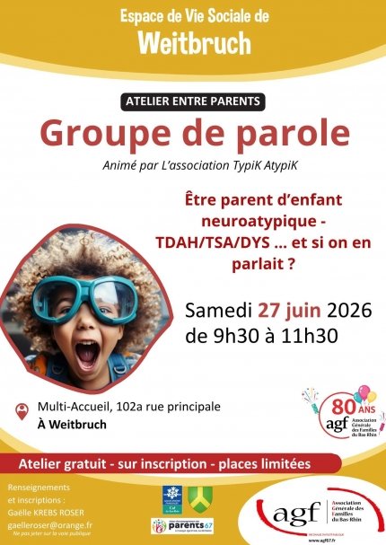 Groupe de parole de parents d’enfant neuroatypique – TDAH/TSA/DYS… et si on en parlait ?