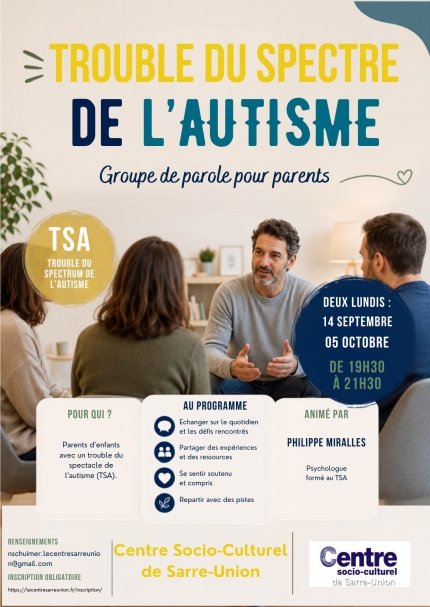 Groupe de parole pour parents : Trouble du spectre de l'autisme