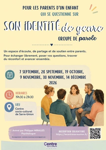 Groupe de parole pour les parents d’un enfant qui se questionne sur son identité de genre