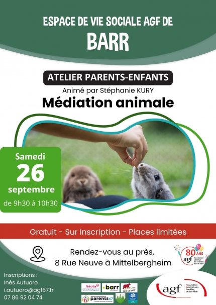 Atelier parents-enfants : Médiation animale