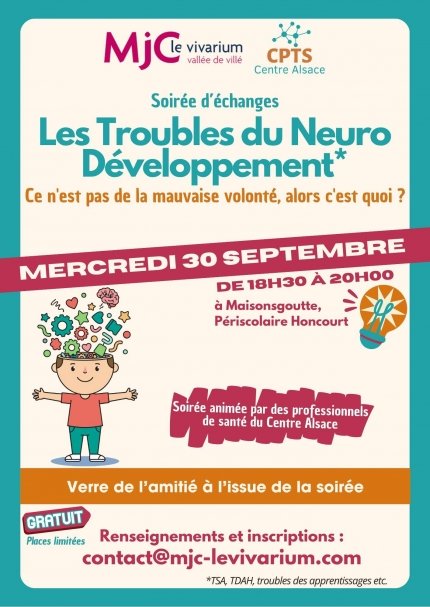 Soirée d'échanges : Les troubles du neuro-développement chez l'enfant