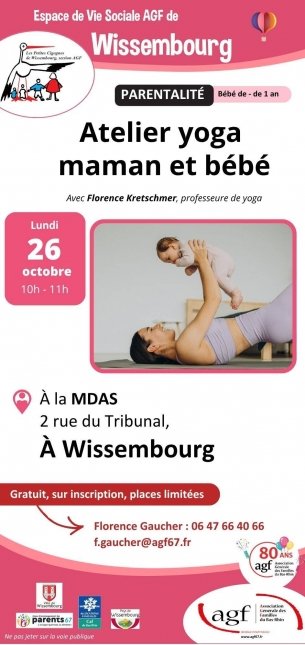 Atelier yoga maman et bébé (moins de 1 an)