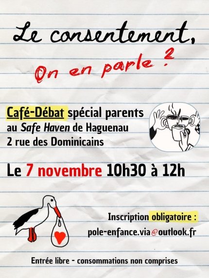 Café-Débat spécial parents : Le consentement, ça s’apprend, ça se comprend et ça se respecte !