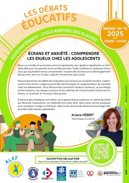 Visioconférence : Ecrans et anxiété : comprendre les enjeux chez les adolescents